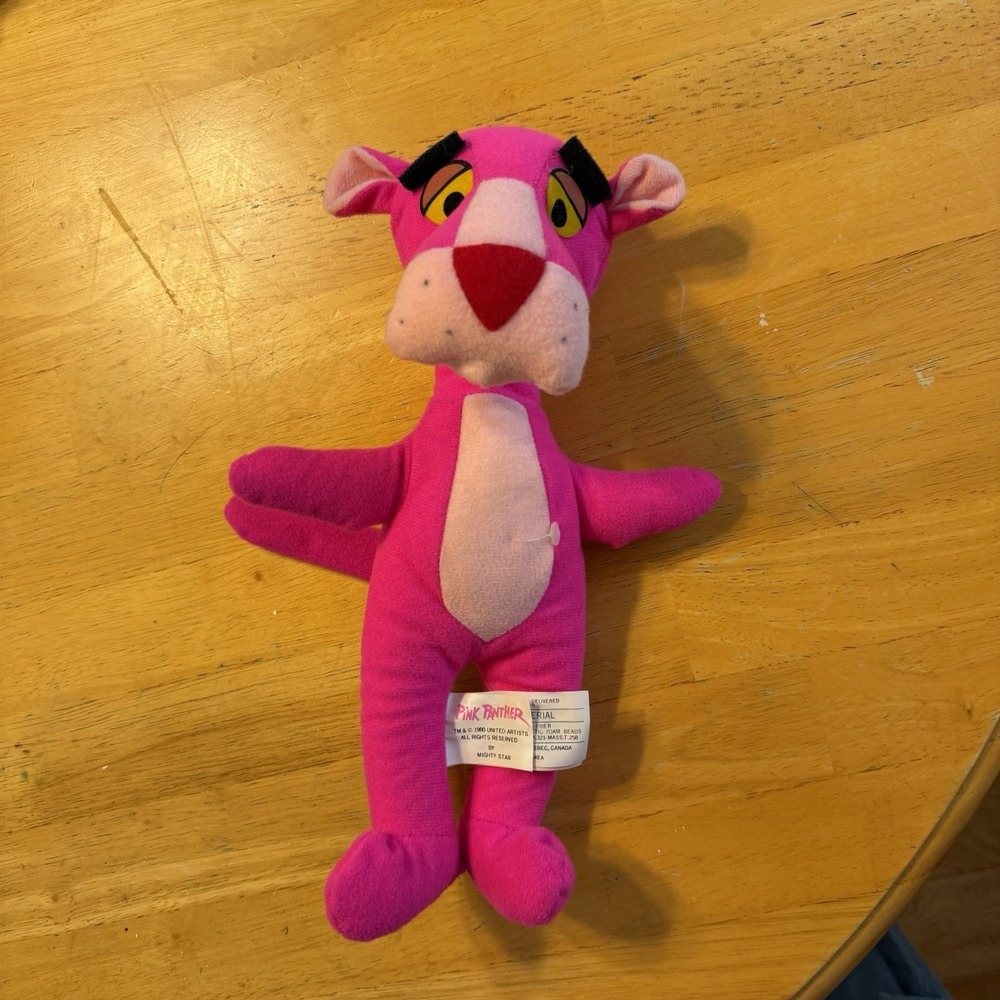 Vintage PINK PANTHER Plush Doll Large Plush 1980 Mighty Star Figure Toy 14"